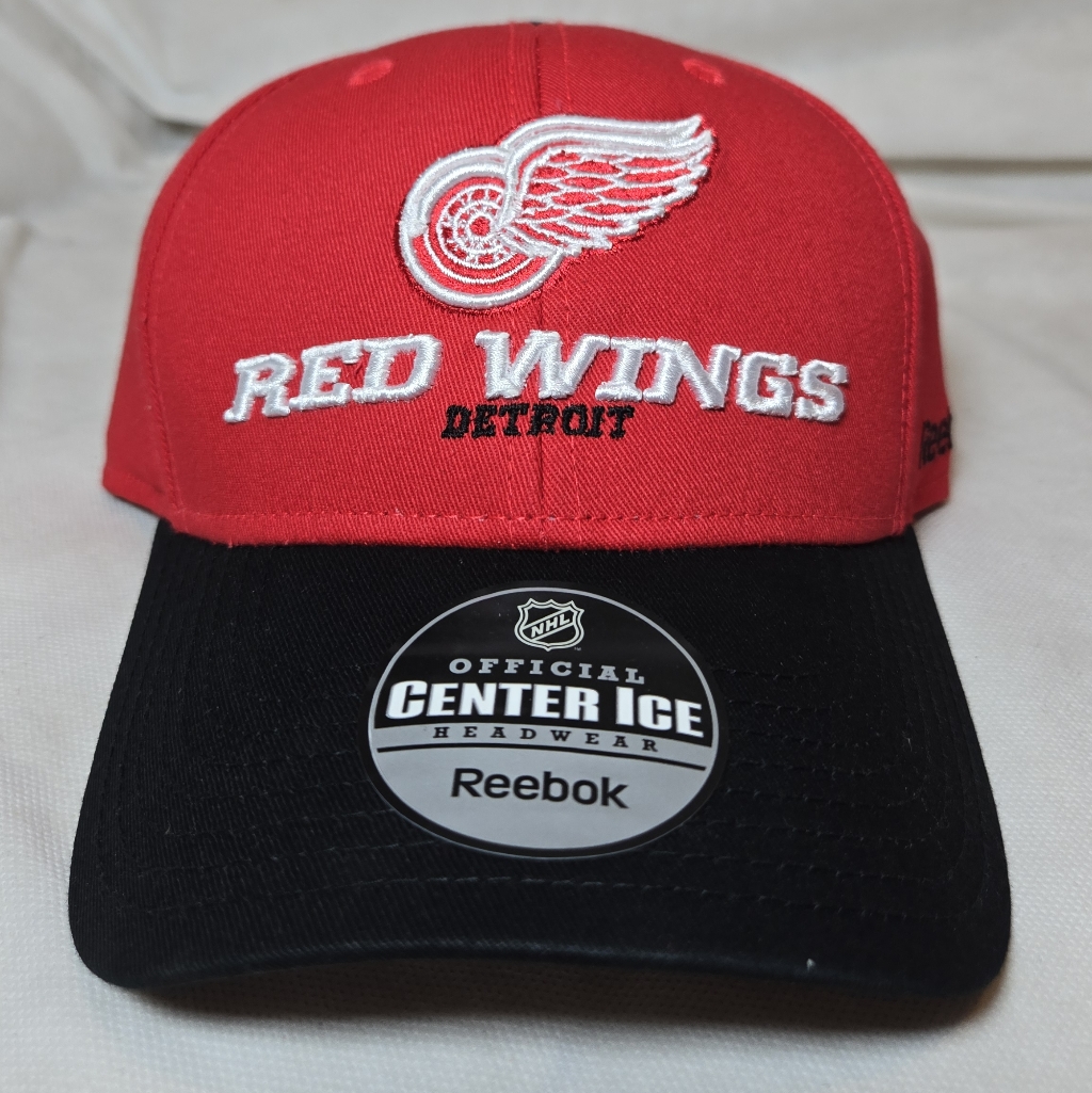 Mens Detroit Redwings Reebok White Nhl Draft Adjustable Hat Center Ice
